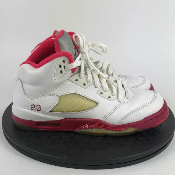 Nike Air Jordan 5 Retro Scarlet Fire Red 440892-101 Women’s Size 6 (4.5Y) - Picture 4 of 12